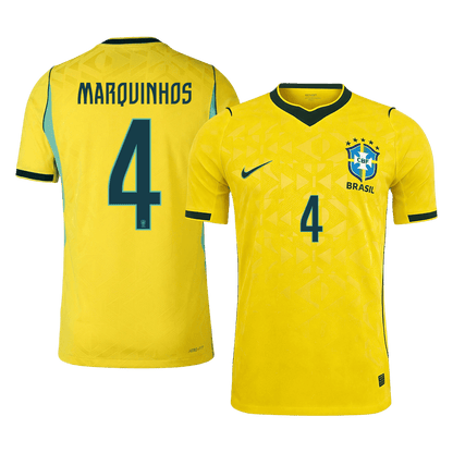 Brazil World Cup Hjemmebanetrøje Spillerversion 2026 MARQUINHOS #4