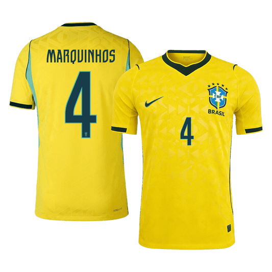 Brazil World Cup Hjemmebanetrøje Spillerversion 2026 MARQUINHOS #4