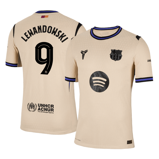 Barcelona Udebanebanetrøje Spillerversion 2025/26 UCL LEWANDOWSKI #9