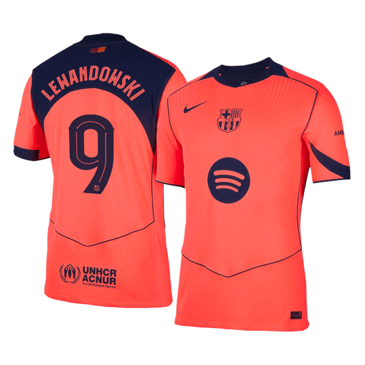 Barcelona Tredjebanetrøje Spillerversion 2025/26 UCL LEWANDOWSKI #9