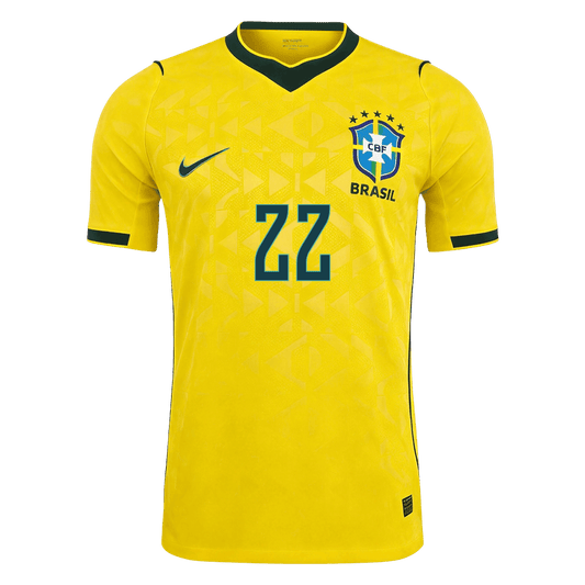 Brazil World Cup Hjemmebanetrøje Spillerversion 2026 JOÃO PEDRO #22