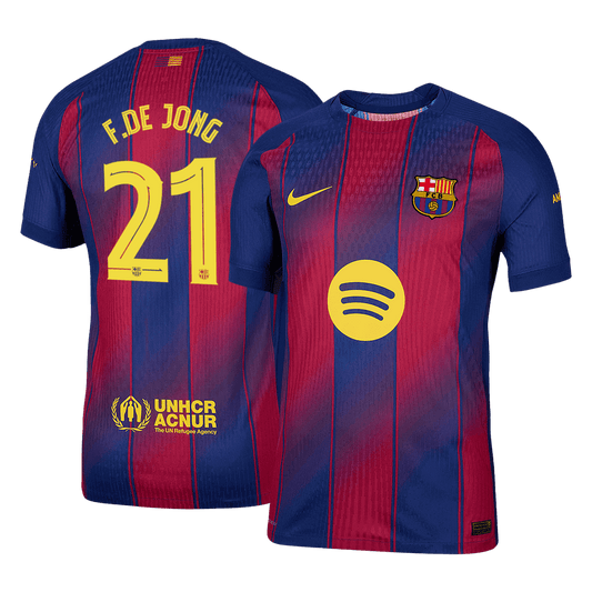 Barcelona Hjemmebanetrøje Spillerversion 2025/26 UCL F.DE JONG #21