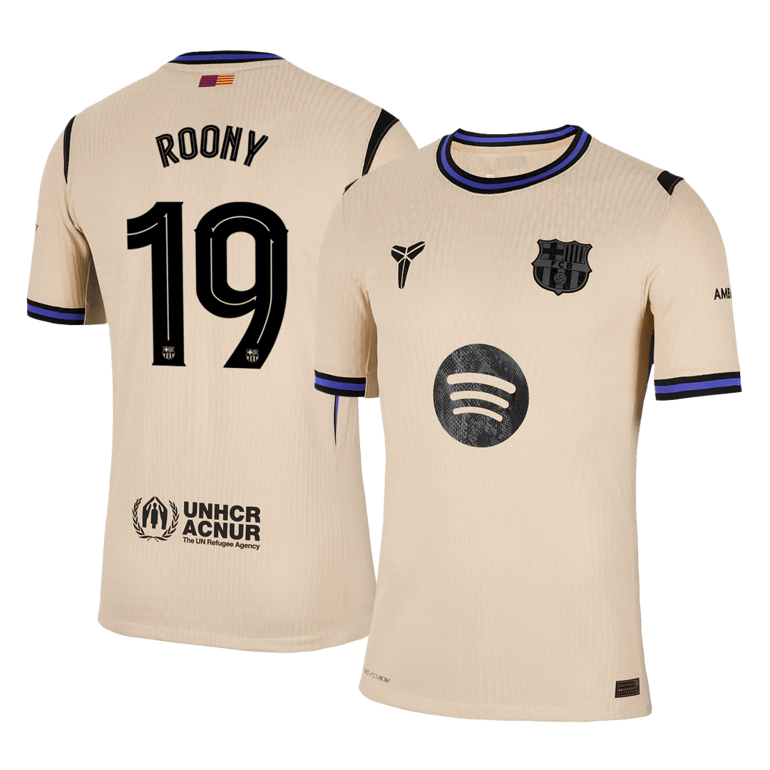 Barcelona Udebanebanetrøje Spillerversion 2025/26 UCL ROONY #19