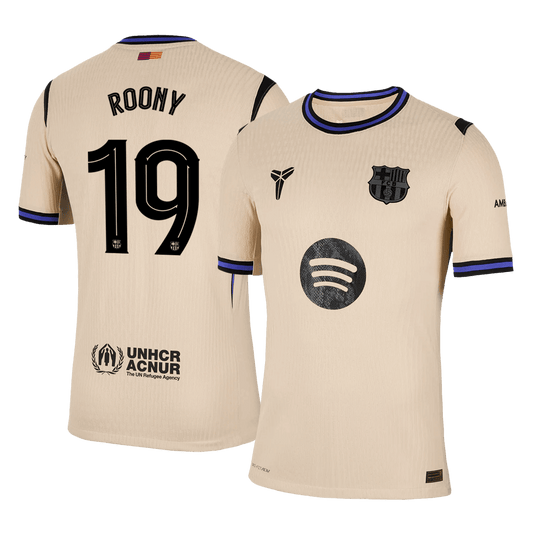 Barcelona Udebanebanetrøje Spillerversion 2025/26 UCL ROONY #19