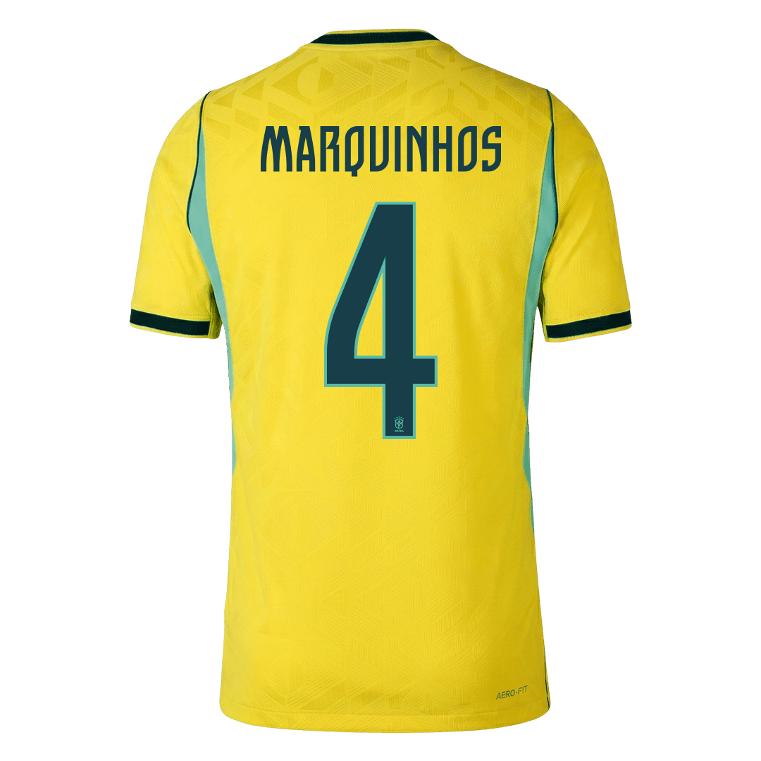 Brazil World Cup Hjemmebanetrøje Spillerversion 2026 MARQUINHOS #4