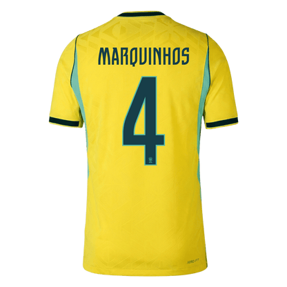 Brazil World Cup Hjemmebanetrøje Spillerversion 2026 MARQUINHOS #4