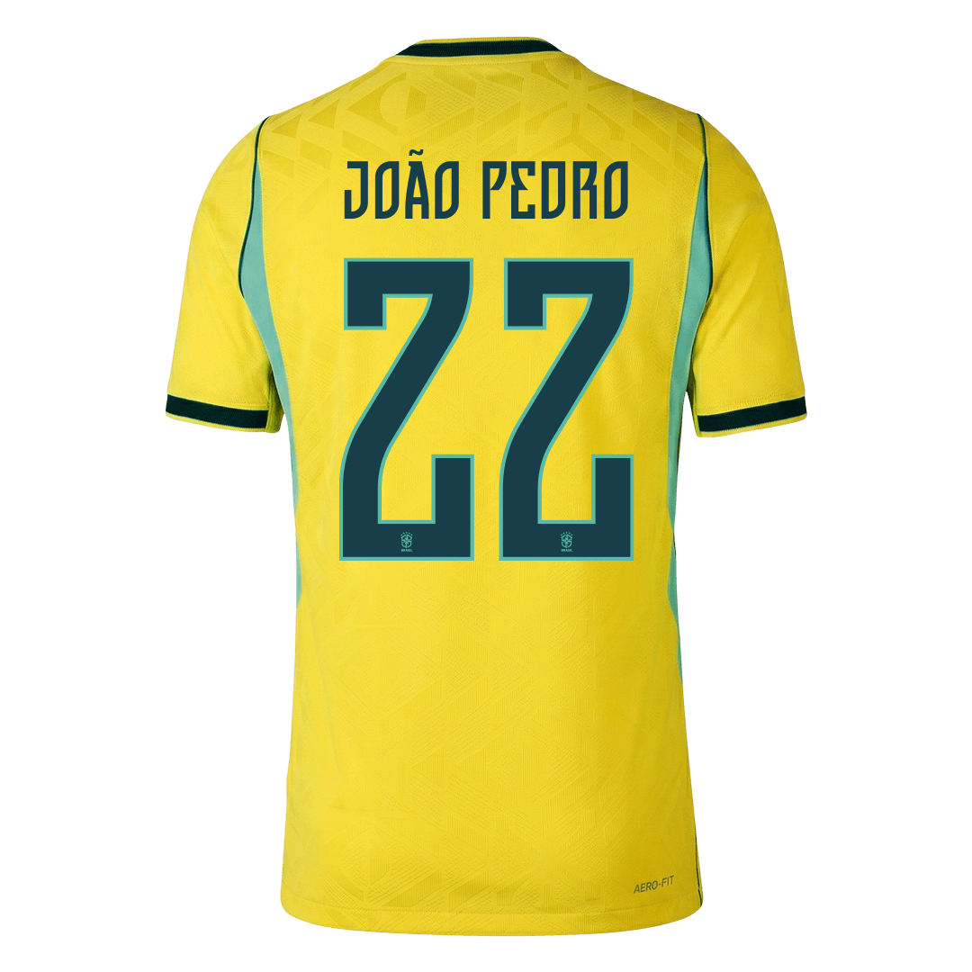 Brazil World Cup Hjemmebanetrøje Spillerversion 2026 JOÃO PEDRO #22