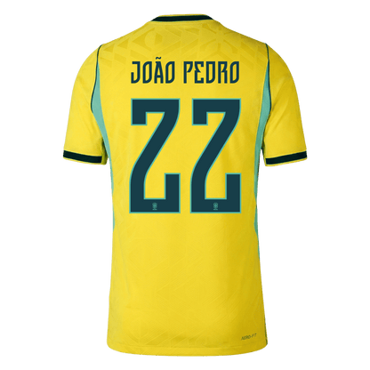 Brazil World Cup Hjemmebanetrøje Spillerversion 2026 JOÃO PEDRO #22