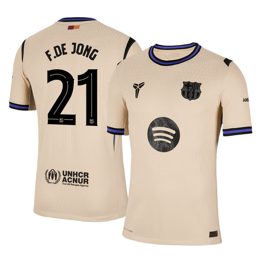 Barcelona Udebanebanetrøje Spillerversion 2025/26 UCL F.DE JONG #21
