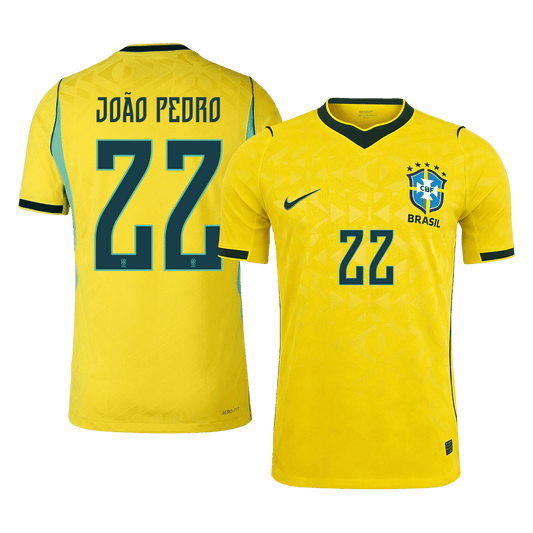 Brazil World Cup Hjemmebanetrøje Spillerversion 2026 JOÃO PEDRO #22