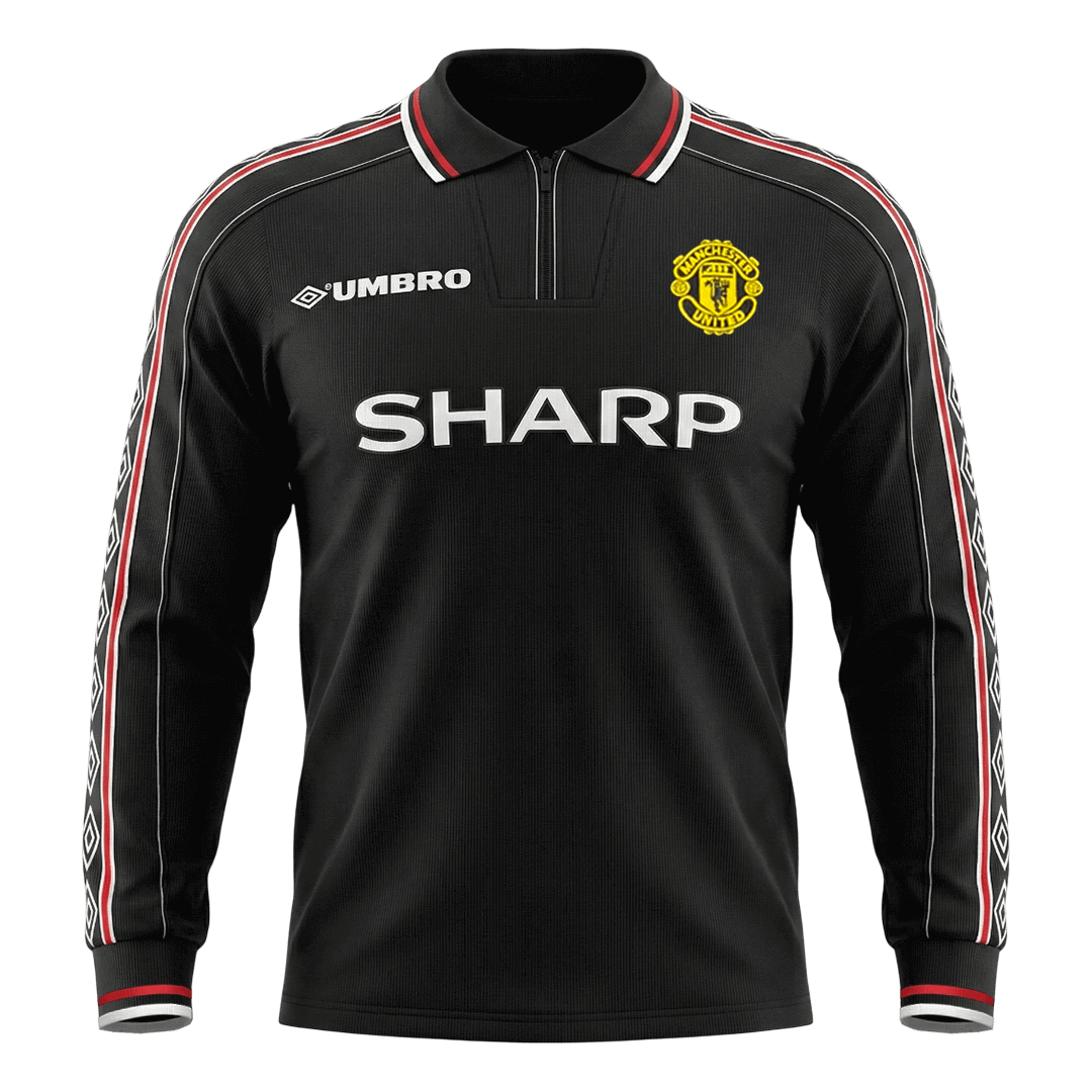 Manchester United Retro Langærmet Udebanebanetrøje 1998