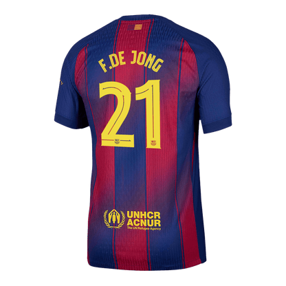 Barcelona Hjemmebanetrøje Spillerversion 2025/26 UCL F.DE JONG #21