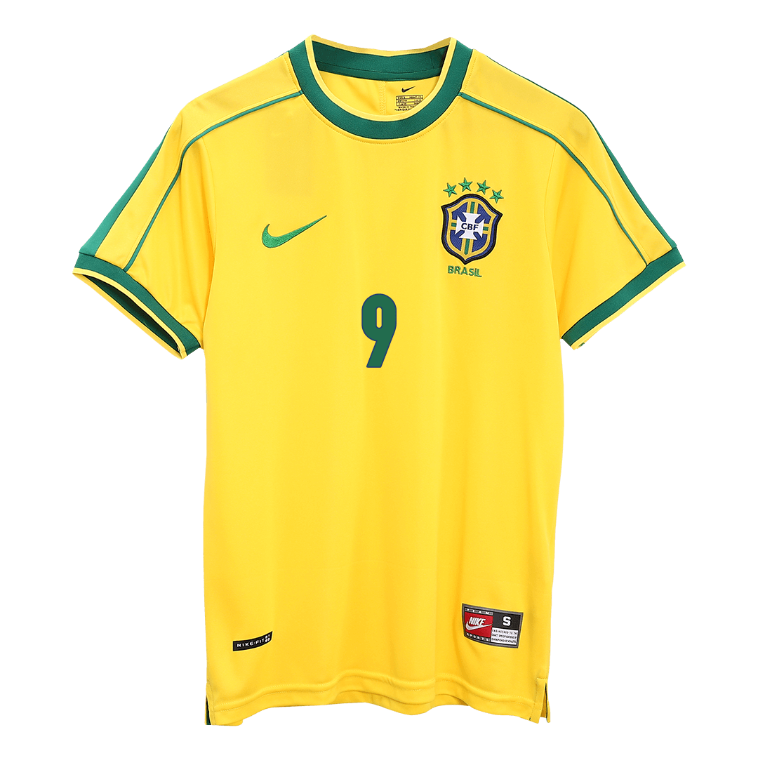 Brazil World Cup Retro Hjemmebanetrøje 1998 RONALDO #9
