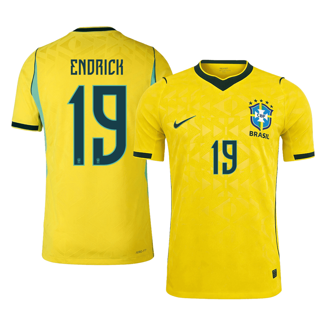 Brazil World Cup Hjemmebanetrøje Spillerversion 2026 ENDRICK #19