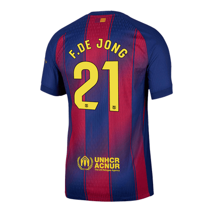 Barcelona Hjemmebanetrøje Spillerversion 2025/26 F.DE JONG #21